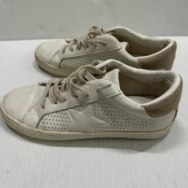 Vintage Havana Navy Shoes Womens 8 White‎ Camel Leather Star Low Top Sneakers - Image 6