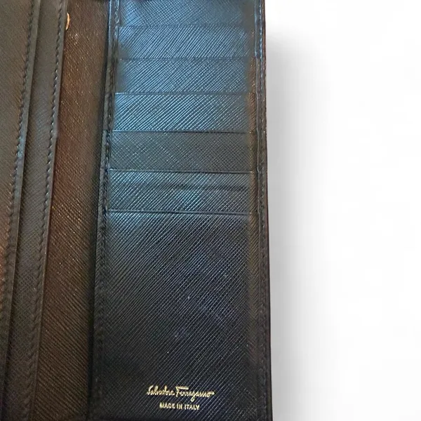 Salvatore Ferragamo Black Leather Long Wallet - Image 6