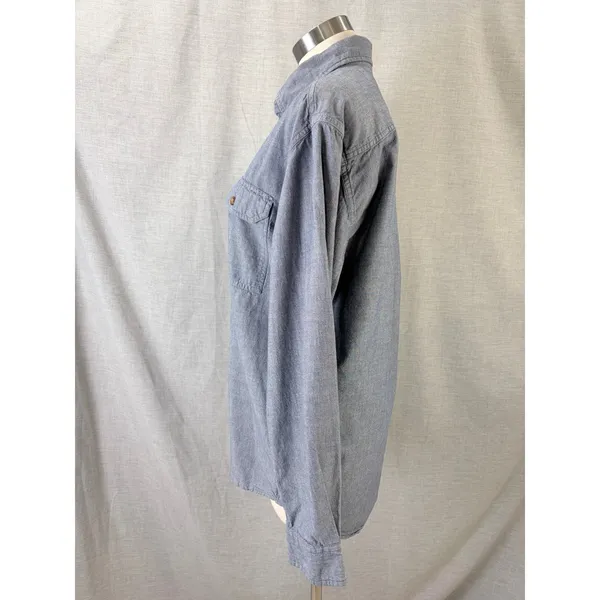 Carhartt Womens Blue Chambray Button Down‎ Shirt 100% Cotton Long Sleeve M - Image 6