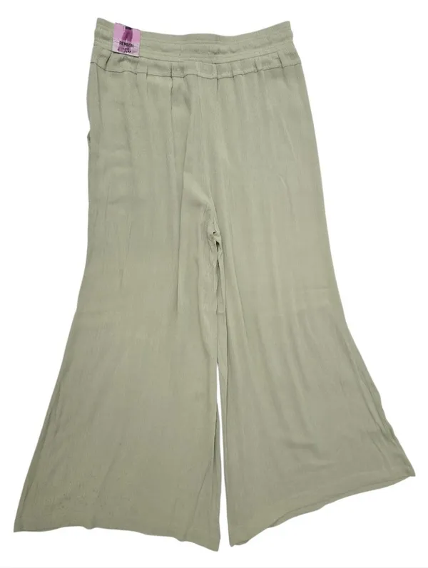 Rewash Tiered Wide-Leg Drawstring Pants in Light Olive Green Size XL - Image 4