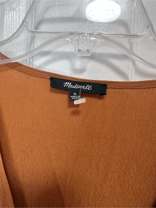 Madewell Rust-Brown V-Neck Dress - Image 4