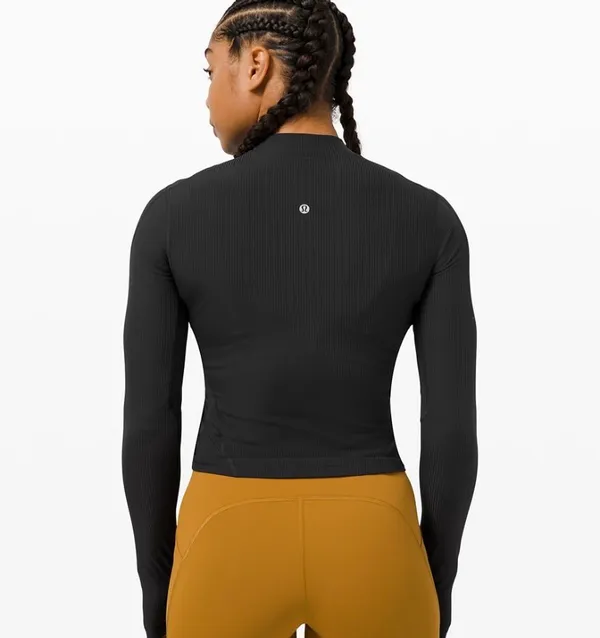 Lululemon Cropped Long Sleeve Top Gloss Trim🖤 - Image 3