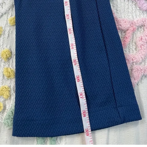 Legacy XXS Blue Textured Jacquard Pull On High Rise Straight Leg‎ Pants A474586 - Image 3