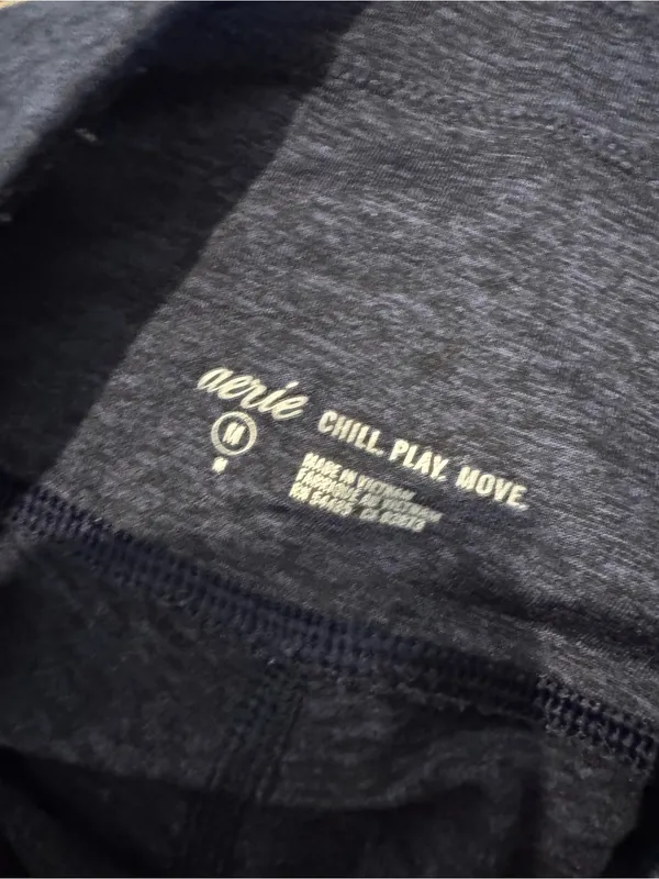 Aerie Chill Play Move Heathered Navy Blue High-Waist Athletic Leggings - Image 2