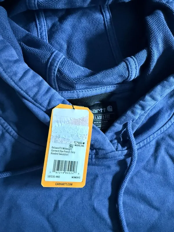 NWT Carhartt Women's Relaxed Fit Midweight French Terry Hoodie S Blue-purple - Image 4