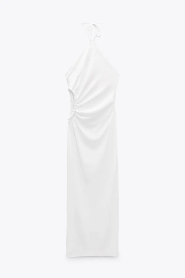 Zara Dress maxi halter cut out white wedding coctail party - Image 6