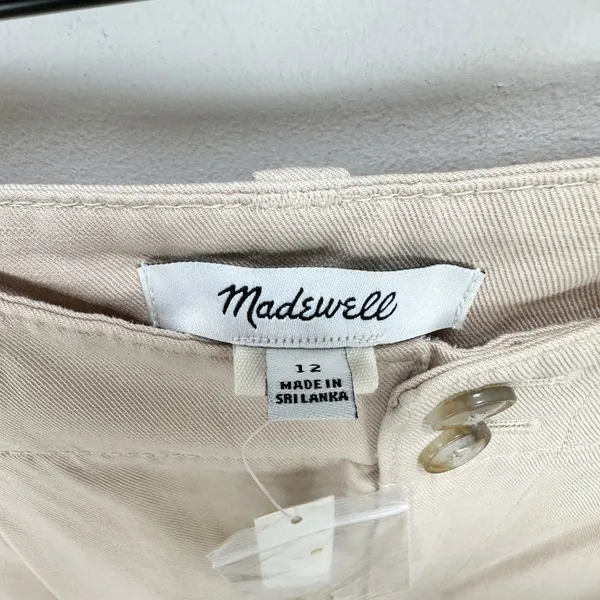 Madewell The Harlow Wide Leg Pant Linen Twill Harvest Moon Beige US 12 NWT - Image 10