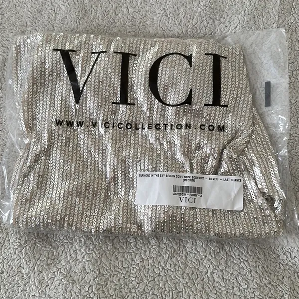 VICI | Diamond In The Sky Sequin Cowl Neck Bodysuit - Image 5