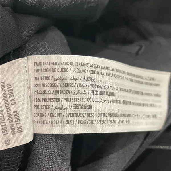 Abercrombie & Fitch 90s Straight Ultra High Rise Navy Vegan Leather Pants - Image 11