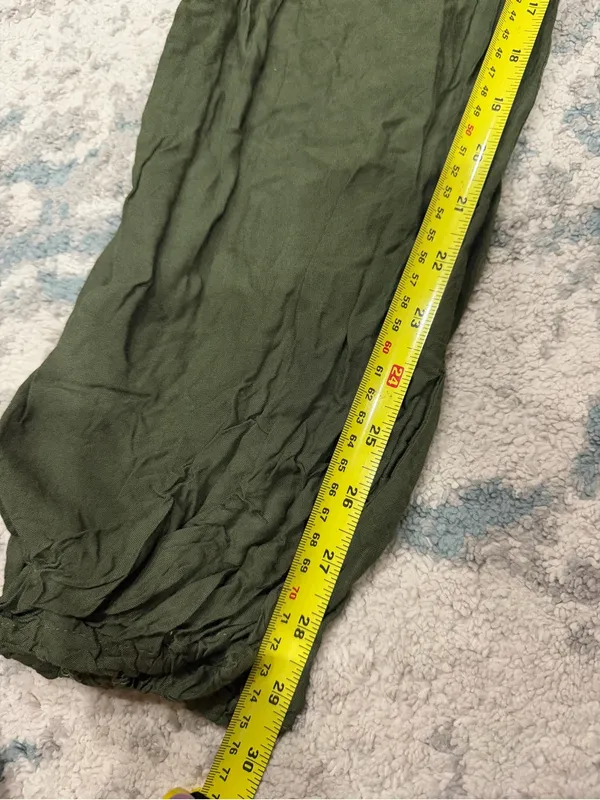 Boho Pants Honeycomb Olive Harem Pants Women’s M 29.5” Inseam - Image 7