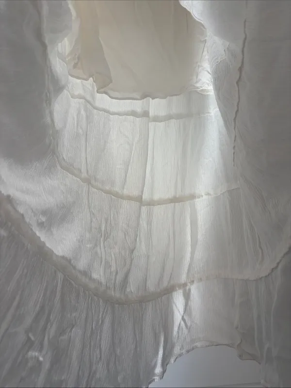 Garage White Long Tiered Gauzy Maxi Skirt Size Medium - Image 5
