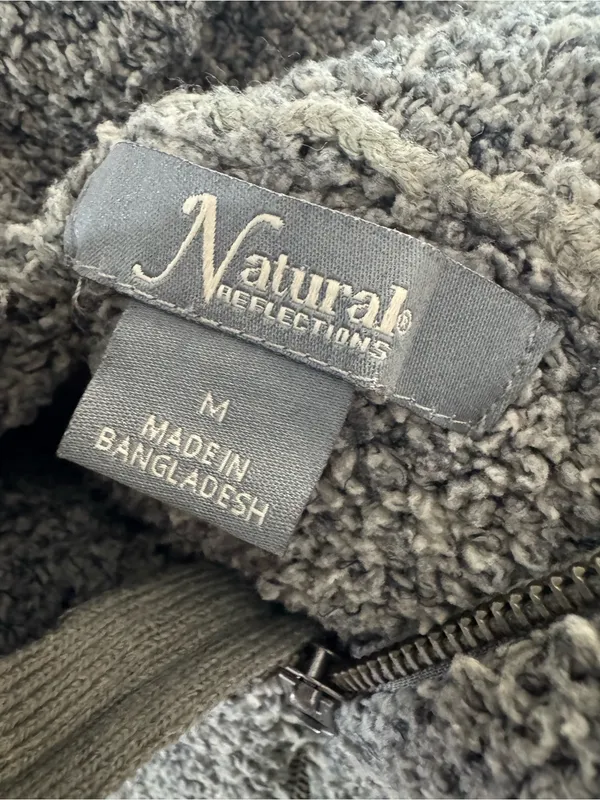 Natural Reflections Women M Green Sherpa Fleece Quarter Zip Pullover Jacket camp - Image 5