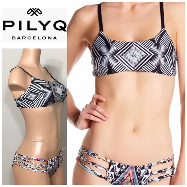 PILYQ Geometric diamond top and strappy bottom.D-cup/S-bottom - Image 2
