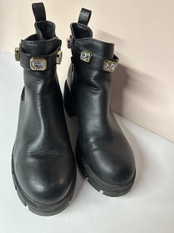 Women’s Size 10 Y2K Chunky Heel Boots Platform Grunge Retro Fall Streetwear - Image 3