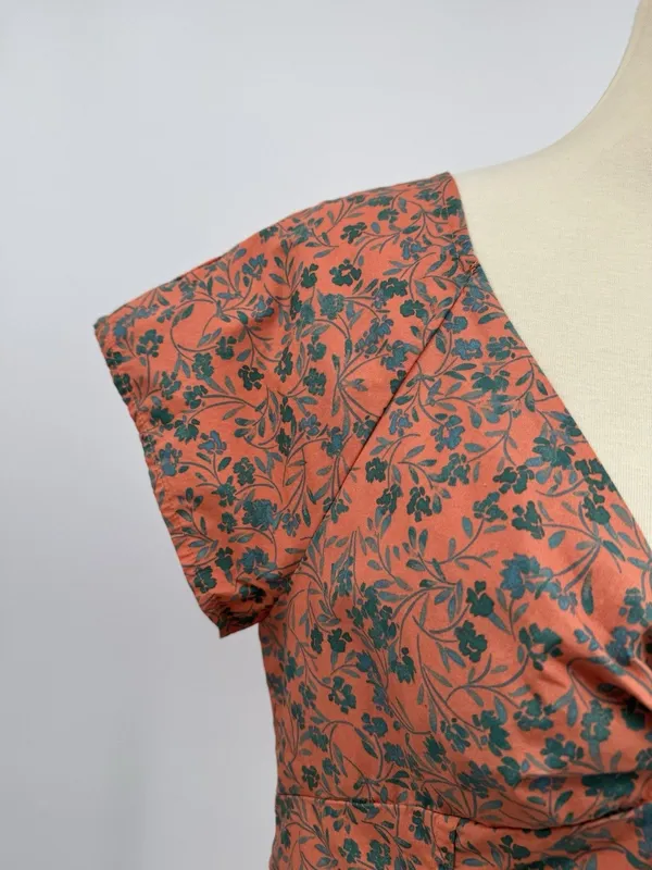 Madewell Amari Twist Top Floral Sunset Haze Cotton Poplin Retro Cottagecore 10 - Image 5
