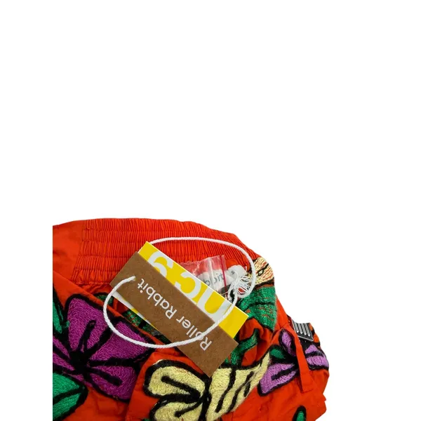 Roller Rabbit Jorales Sierra Embroidered Floral Shorts Red Orange Small NWT‎ - Image 6