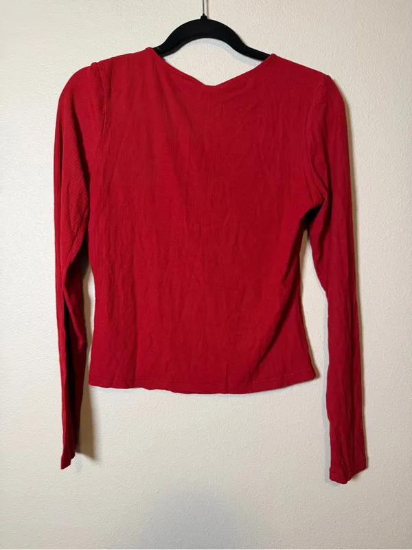 Skims soft lounge brick long sleeve keyhole top NWT large - Image 4