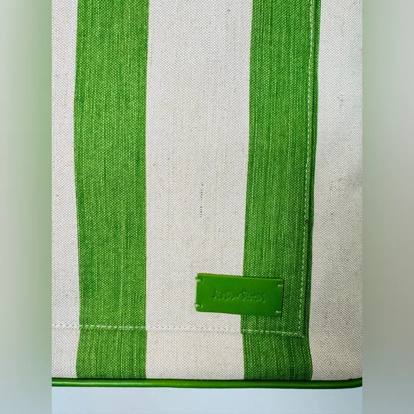 NWT & OTHER STORIES Green Canvas Leather Trim Large Tote Bag - Image 7