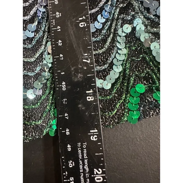 Vintage Caribou Rainbow Sequin Metallic Knit Crop Top Black Multi Festival Disco - Image 4