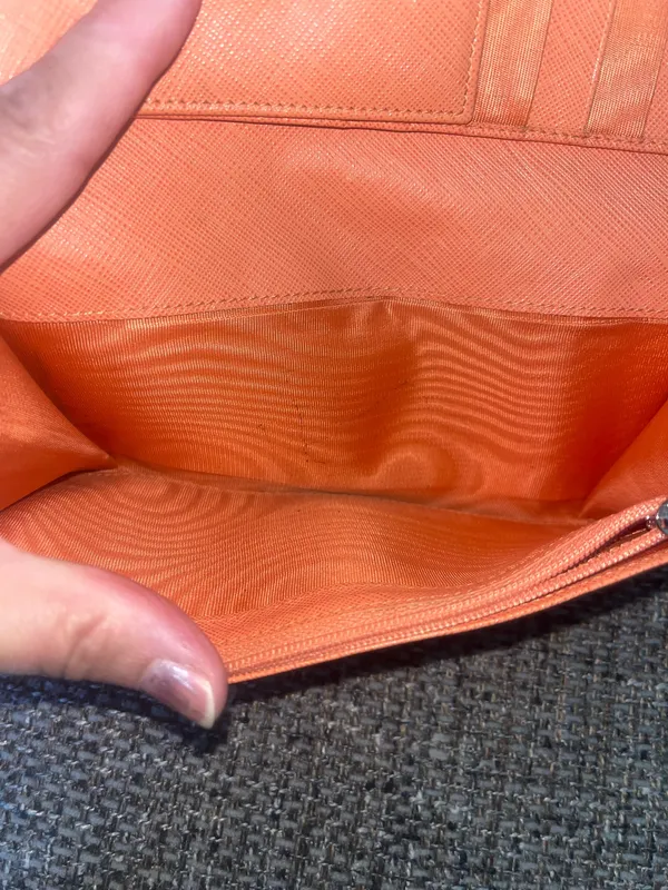 Salvatore Ferragamo Orange Leather Wallet - Image 3