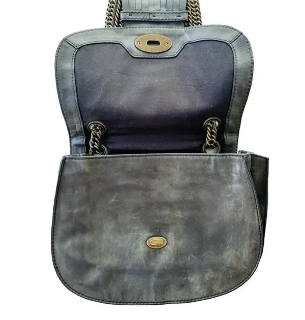 Madewell 1937 Leather Purse Handbag Grey Flap Crossbody Shoulder - Image 4