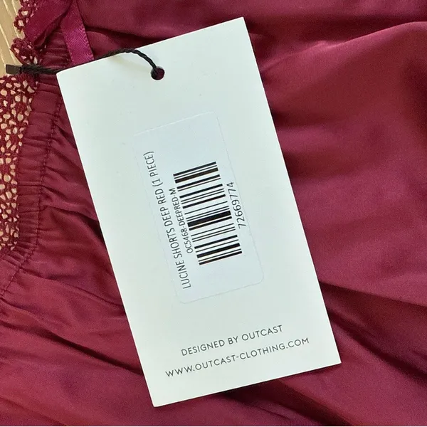 Outcast Satin Shorts Lucine Size M Deep Red - Image 2