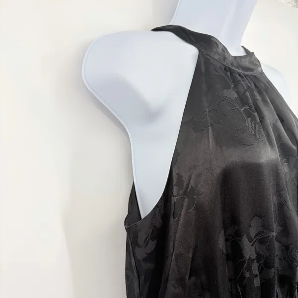 Loft Jacquard Halter Maxi Dress Sz 8 Whimsigoth Y2K Formal Floral Old Hollywood - Image 12