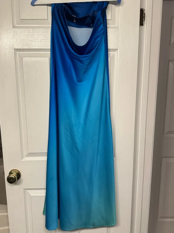 12th Tribe Natalia Blue Ombre Strapless Maxi Dress size small - Image 7