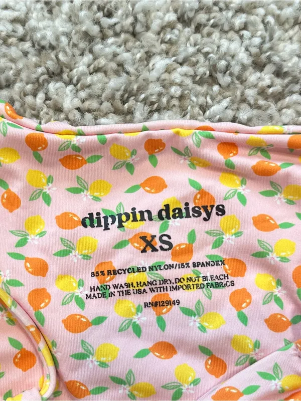 Dippin' Daisy's Pink Lemon Print Tie-Side Bikini Bottom - Image 2