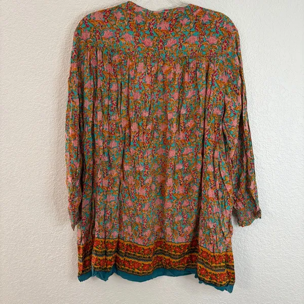 Natural Life Dara V-Neck Boho Tunic Dress Floral Tassel Womens Size Medium NWT - Image 4