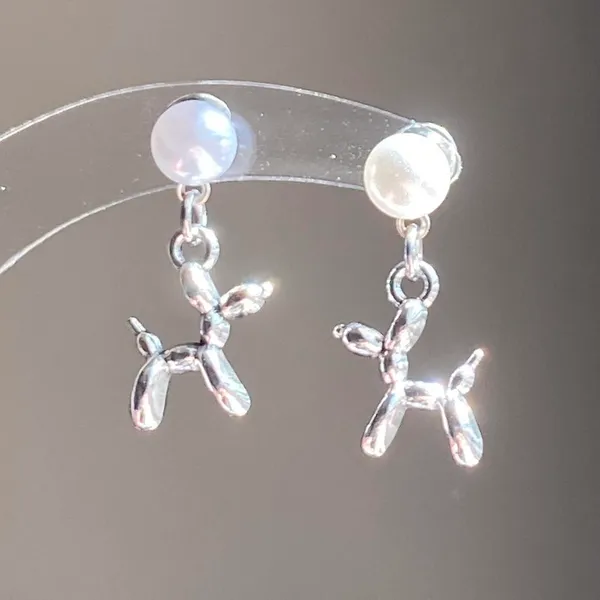 Handmade cute retro y2k ballon dog earrings 🐶🎈 - Image 2