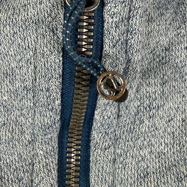 Lululemon Scuba Hoodie Full Zip‎ Heathered Blue Navy Thumbholes Size 8 - Image 4