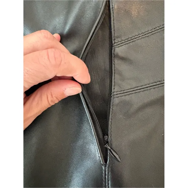 Nine West Soft Genuine Leather Jacket Black Zip Front Women M - Image 7