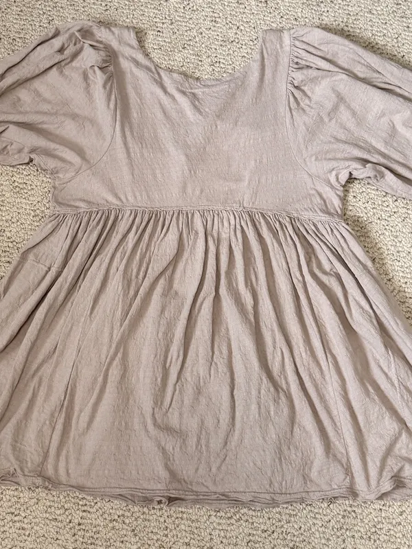 Free People FP Beach Get Obsessed Babydoll Mini‎ Dress Tan Size S - Image 7