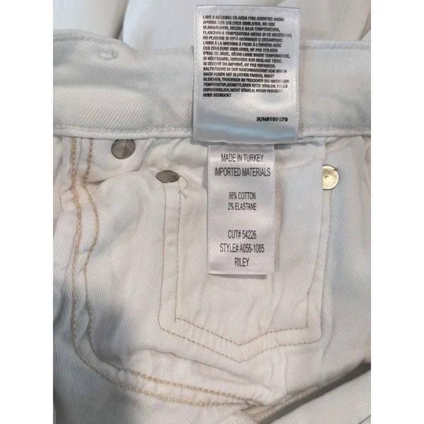 AGOLDE Womens Jeans White Riley High Rise Straight Crop Denim Button Fly Size 27 - Image 13