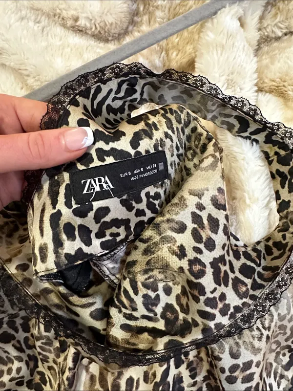Zara Satin Leopard Print Scoop Neck Tank Top - Women - Image 4
