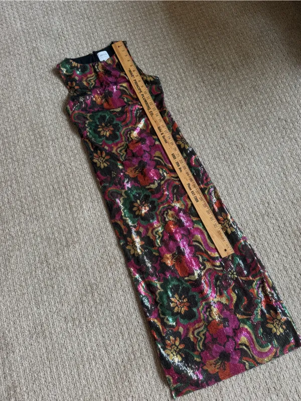 Misa Los Angeles Nakia Floral Sequin Sleeveless Midi Dress size small - Image 7