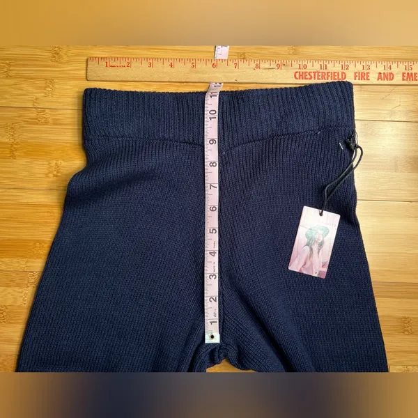 Sincerely Jules Women’s 2Pc Navy Knit Sweater Set,Vest+Wide/Flare leg Pants|SZ:S - Image 13
