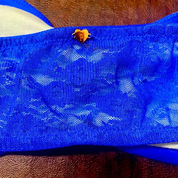 VS PINK bandeau blue lace Medium Coquette Whimsigoth Romantic‎ Fairy - Image 3