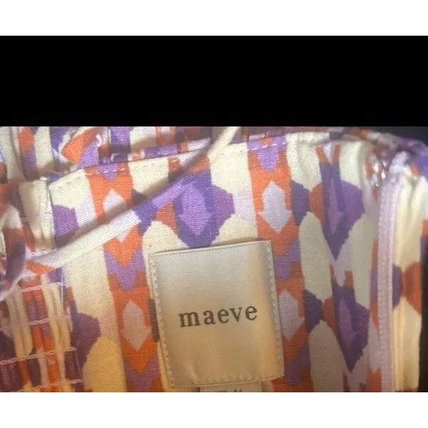 Anthropologie Maeve The Ophelia Sleeveless Linen Mini Dress Sz 14 NEW Boho Ikat - Image 5