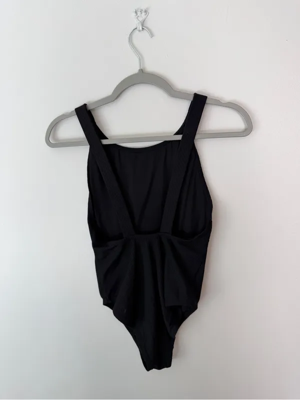 Andie The Montauk Ribbed One Piece Swimsuit Black Medium - Image 4
