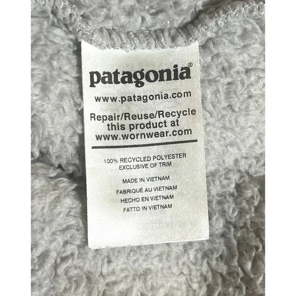 Patagonia Sherpa Fleece Womens Large Los‎ Gatos 1/4 Zip Pullover Gorpcore Gray - Image 7