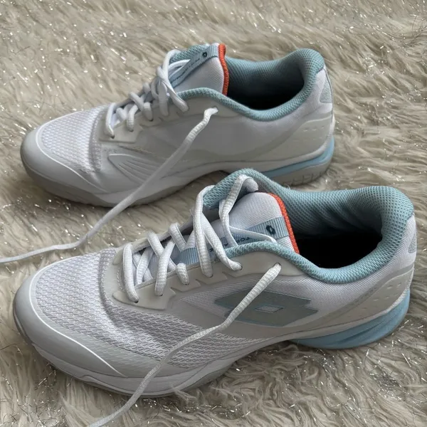 Lotto White and Blue Women's Miracle 400 Sneakers Size 8 - Image 8