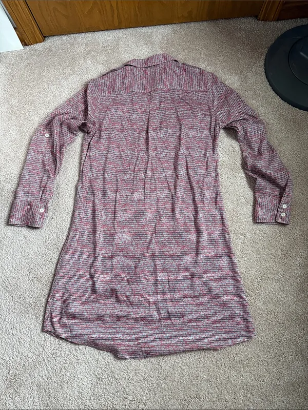 Anthropologie 11-1-Tylho red and navy/blue striped Button Tunic Shirtdress. - Image 7