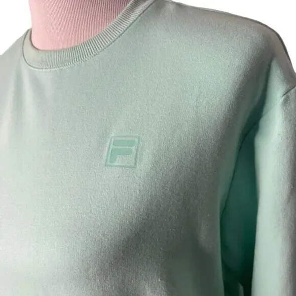 Fila Womens French Terry Crewneck Sweatshirt Size S Pastel Mint Green Pullover - Image 6