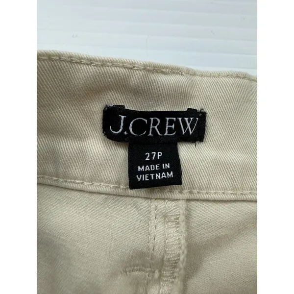 J.Crew High Rise Wide Leg Utility Patch Pocket Pants Beige Cream 27P Petite - Image 2