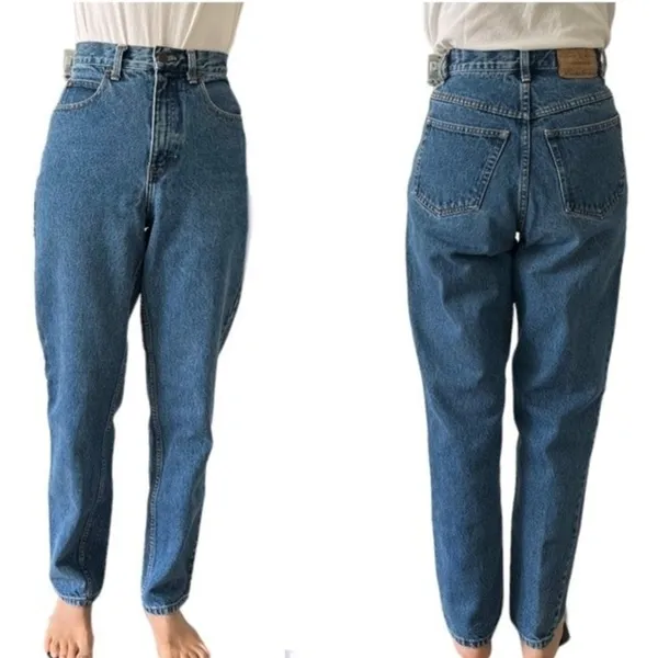 EDDIE BAUER Blue Denim Jeans Classic Fit High Rise Size 4 Mom Jeans - Image 8