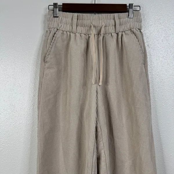 Urban Outfitters‎ BDG Cream Corduroy Wide Leg Pull On Pants Size Small - Image 3