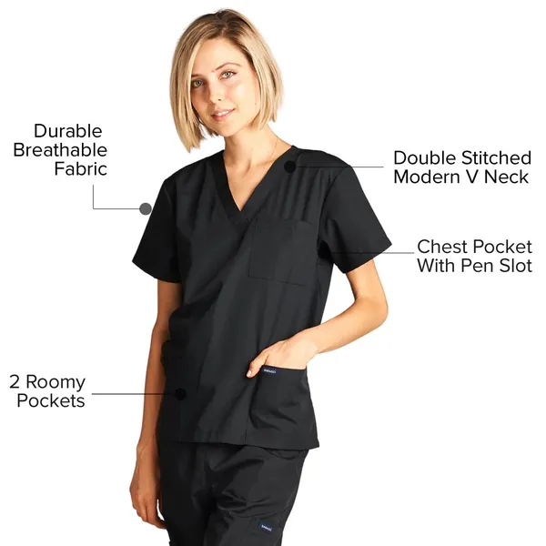 Dagacci Black 2 Piece Medical Uniform Scrub Set Medium - Image 4