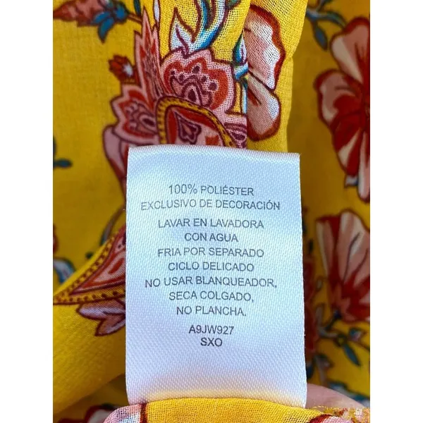 Derek‎ Heart Short Sleeeve Floral Cover Up Tie Up Kimono Large Boho Festival - Image 5